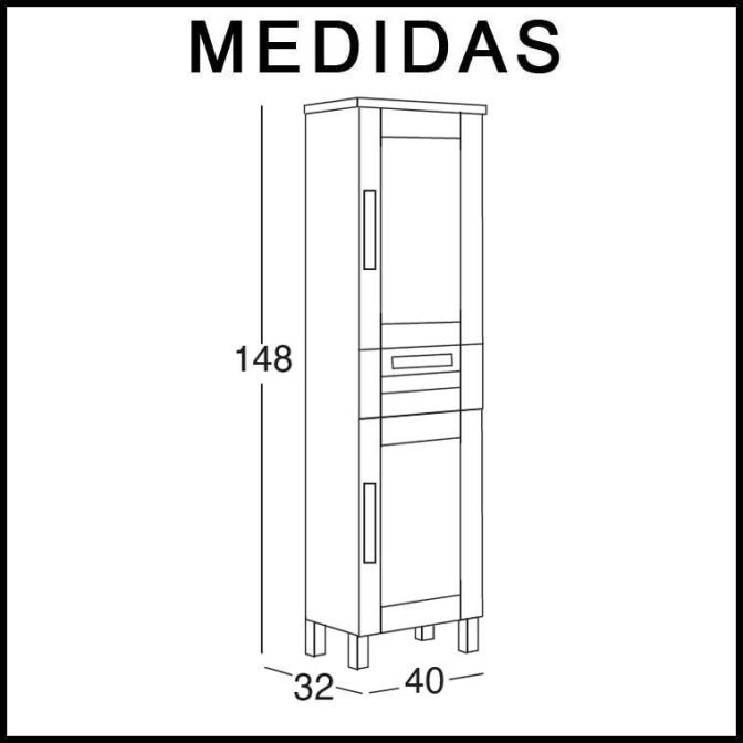 Medidas Mueble Auxiliar de Baño Columna de Pie Amaya