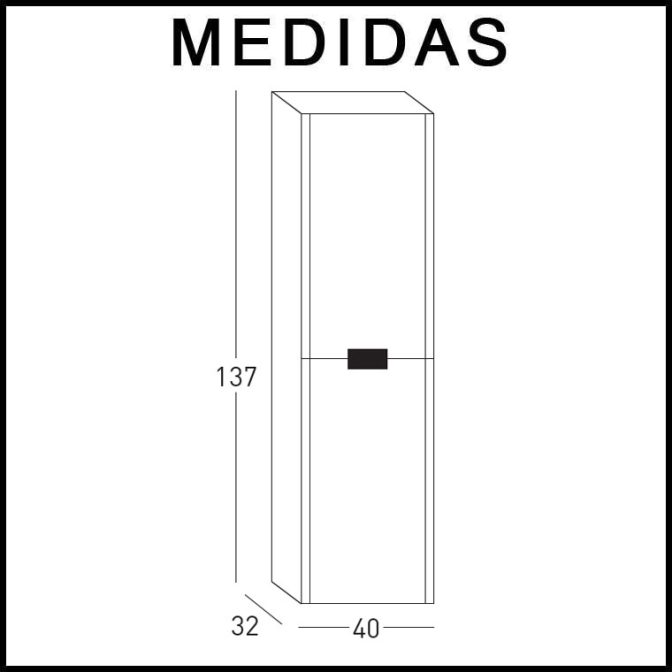 Medidas Mueble Auxiliar de Baño Columna Suspendida Alicia