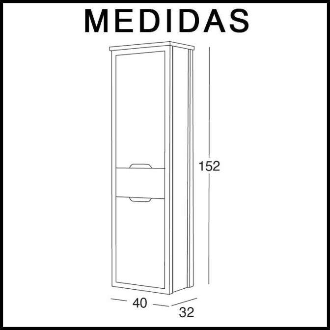 Medidas Mueble Auxiliar de Baño Columna Suspendida Ángeles