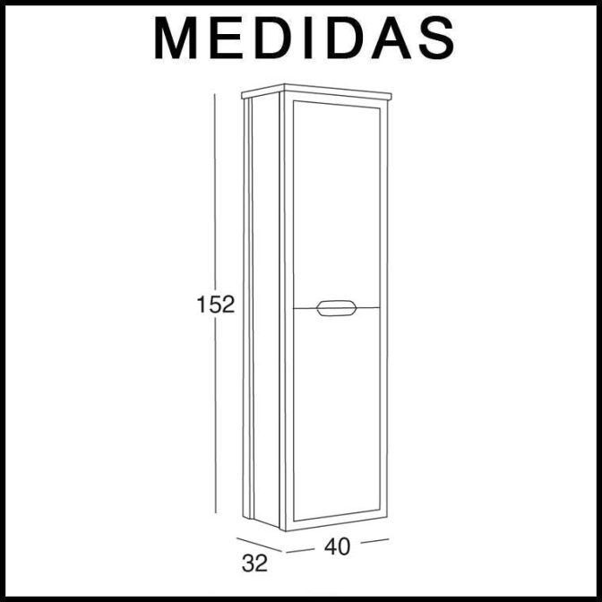 Medidas Mueble Auxiliar de Baño Columna Suspendida Ángeles