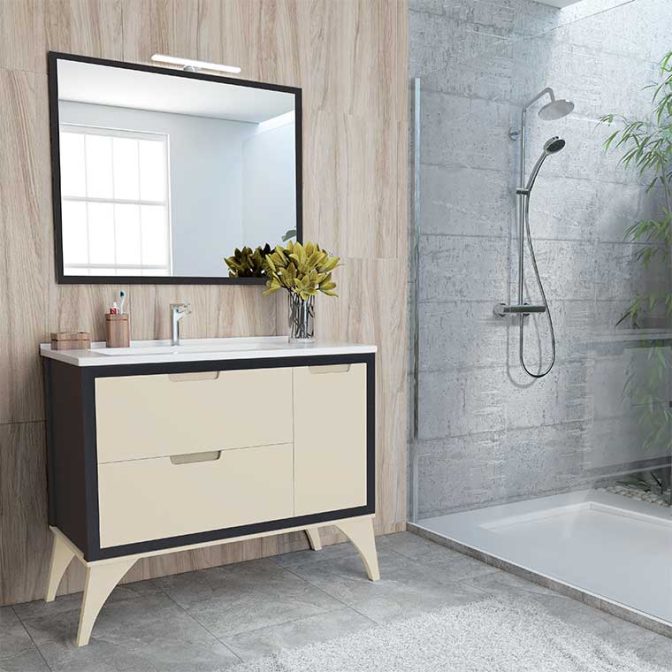 Mueble de Baño Ángeles 100 cm. 2 cajones 1 puerta con Bancada