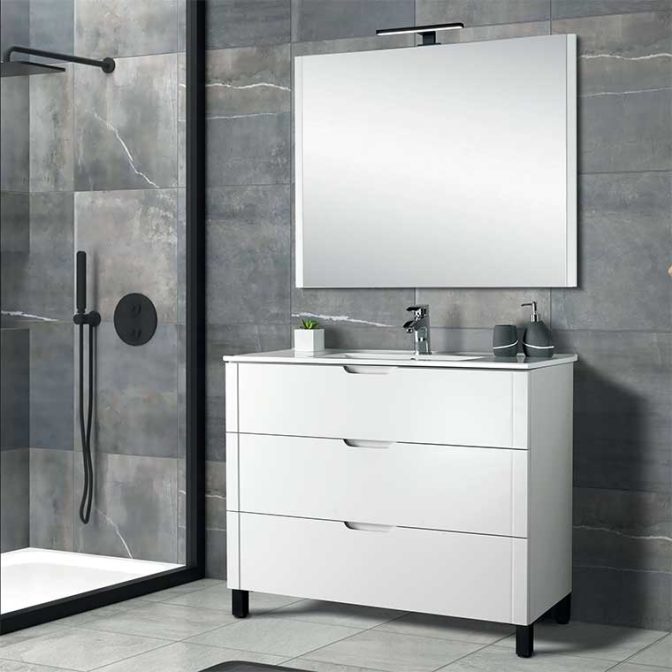 Mueble de Baño Alicia 3 cajones patas negras