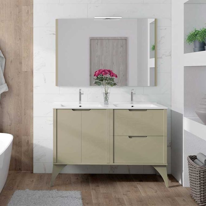 Mueble de Baño Alicia 120 cm. 2 cajones 2 puertas con bancada