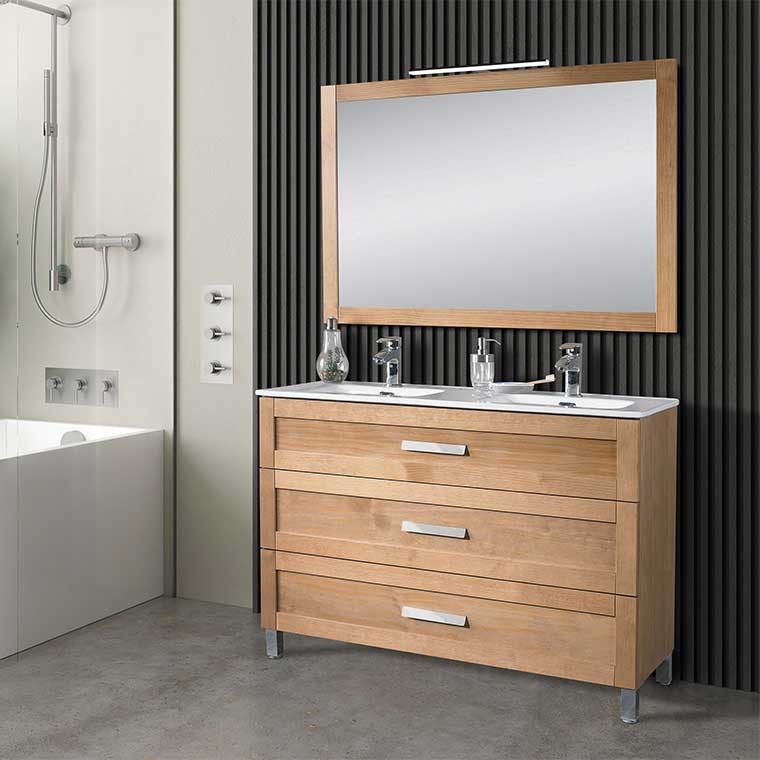 Mueble de baño bolonia 120 con cajonera central