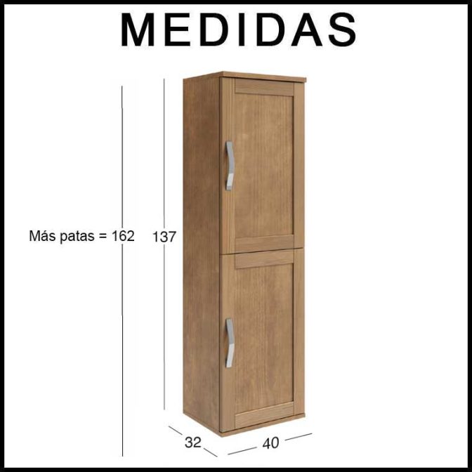 Medidas Mueble Auxiliar de Baño Columna de Pie Anabel