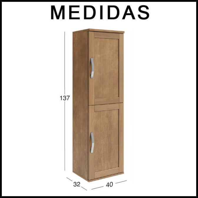 Medidas Mueble Auxiliar de Baño Columna Suspendida Anabel