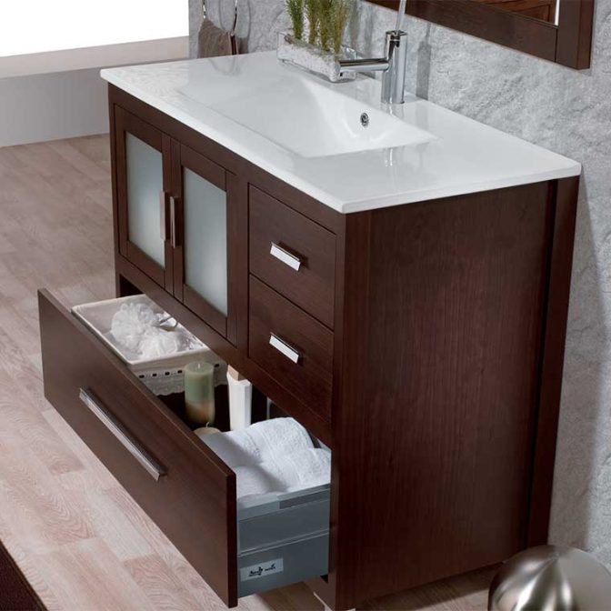 Detalles Mueble de Baño Mar 100 cm. 3 cajones 2 puertas