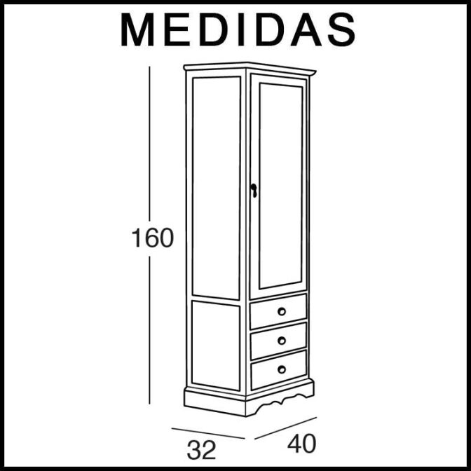 Medidas Mueble Auxiliar Baño de Pie Clásic