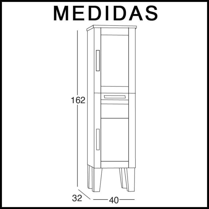 Medidas Mueble Auxiliar de Baño Columna de Pie Anabel