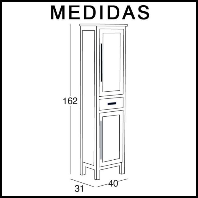 Medidas Mueble Auxiliar de Baño Columna de Pie Mar