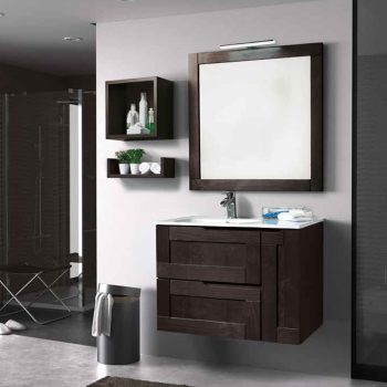 Mueble de Baño Alba 80 cm. Color Nogal Oscuro