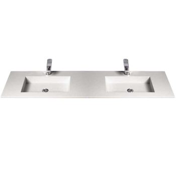 Encimera de baño con Lavabo Integrado Compac Blanco 2 Senos