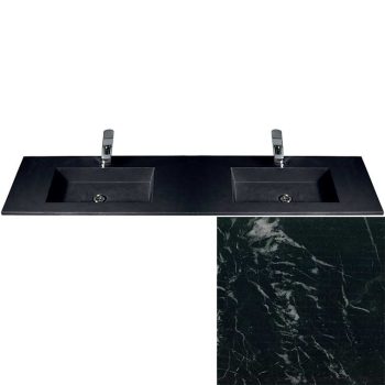 Encimera de baño con Lavabo Integrado Compac Negro Marquina 2 Senos