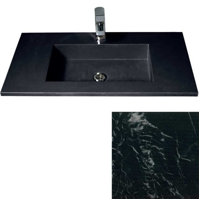 Encimera de baño con Lavabo Integrado Compac Negro Marquina