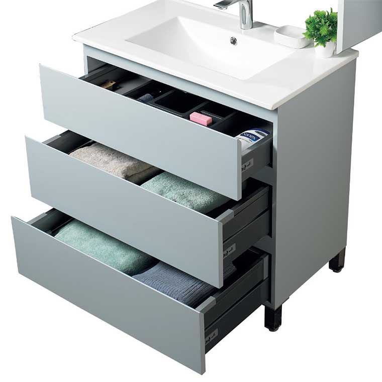 Mueble de baño Bukit 3 cajones con ruedas, 40,5 x 40,5 x 92 cm - Conforama