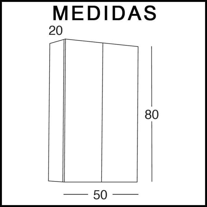 Medidas Mueble Auxiliar Baño Colgar Atenea 2 puertas