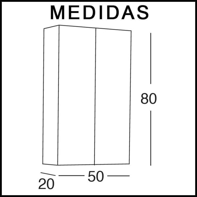 Medidas Mueble Auxiliar Baño Colgar Iris 2 puertas