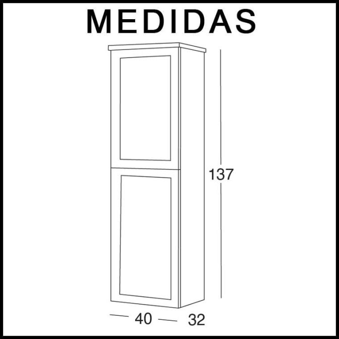 Medidas Mueble Auxiliar Baño Columna Suspendida Venus.