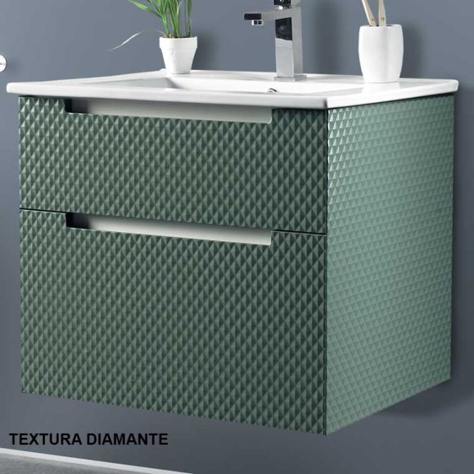 Mueble bajo de baño Cibeles en Textura Diamante