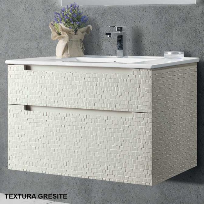 Mueble bajo de baño Cibeles en Textura Gresite