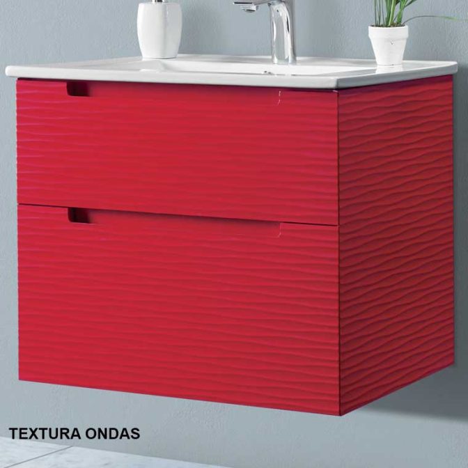 Mueble bajo de baño Cibeles en Textura Ondas