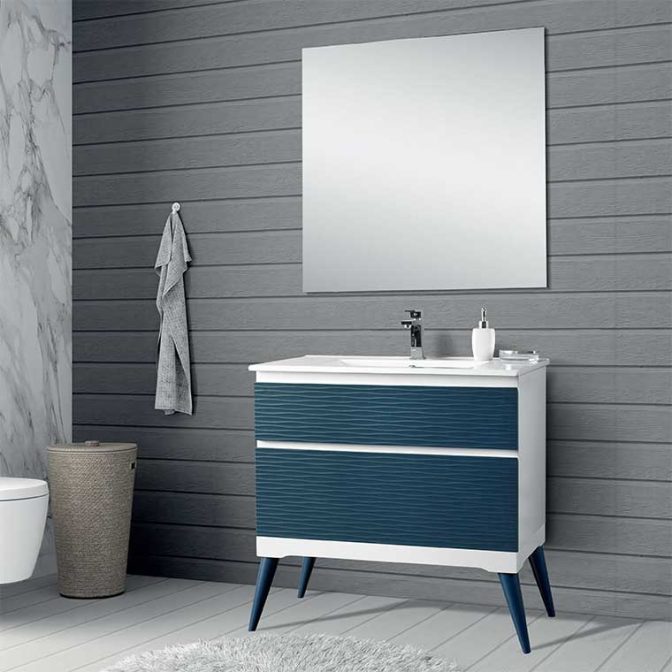 Mueble de Baño Atenea Ondas de 80 cm. con bancada Nórdica