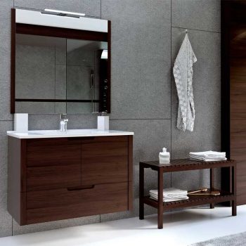 ▷ Mueble de Baño Iris 80 cm. 1 cajón y faldón con lavabo sobreencimera, Mudeba