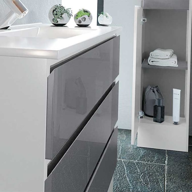 Detalle Mueble de Baño 100 cm. Modular a suelo Aqua Combinación 19-05