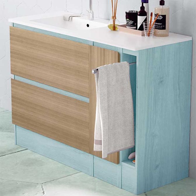 Detalle Mueble de Baño Modular de 100 cm. a suelo Aqua Combinación 19-14