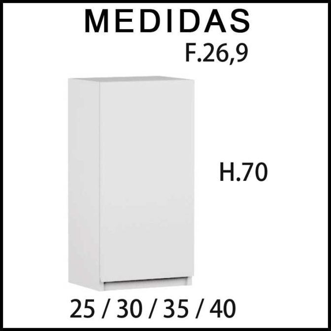 Medidas Mueble Auxiliar Baño de Colgar 1 Puerta Aqua