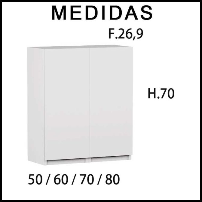 Medidas Mueble Auxiliar Baño de Colgar 2 Puertas Aqua