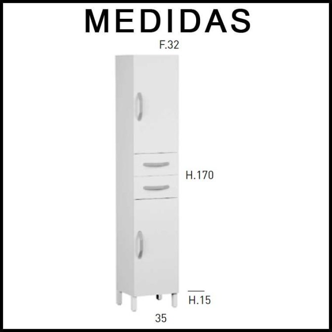 Medidas Mueble Auxiliar de Baño Columna Neos