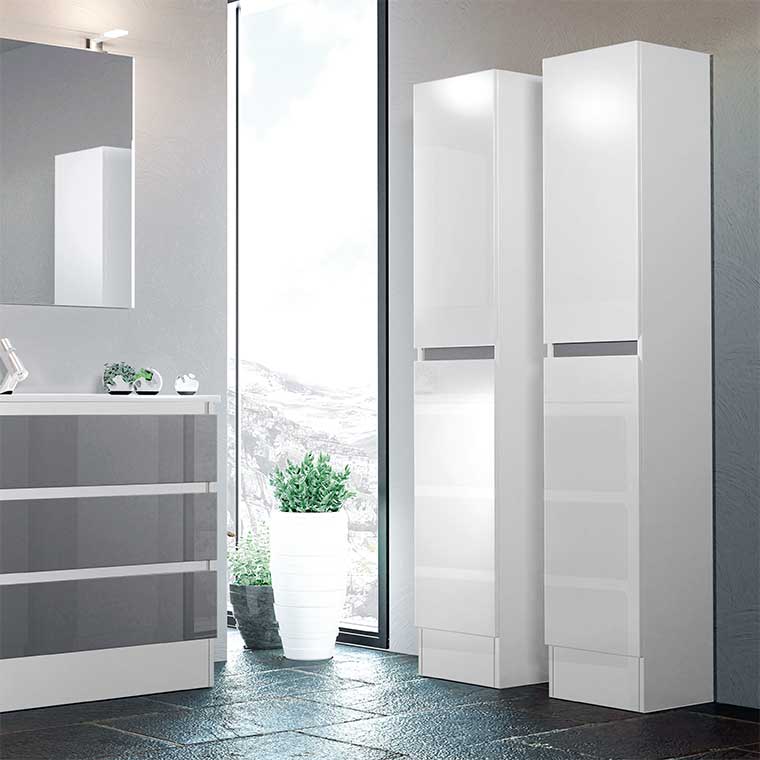 Mueble De Baño A Suelo 2 Puertas 4 Baldas Aqua 120 Cm Tinte Nuez