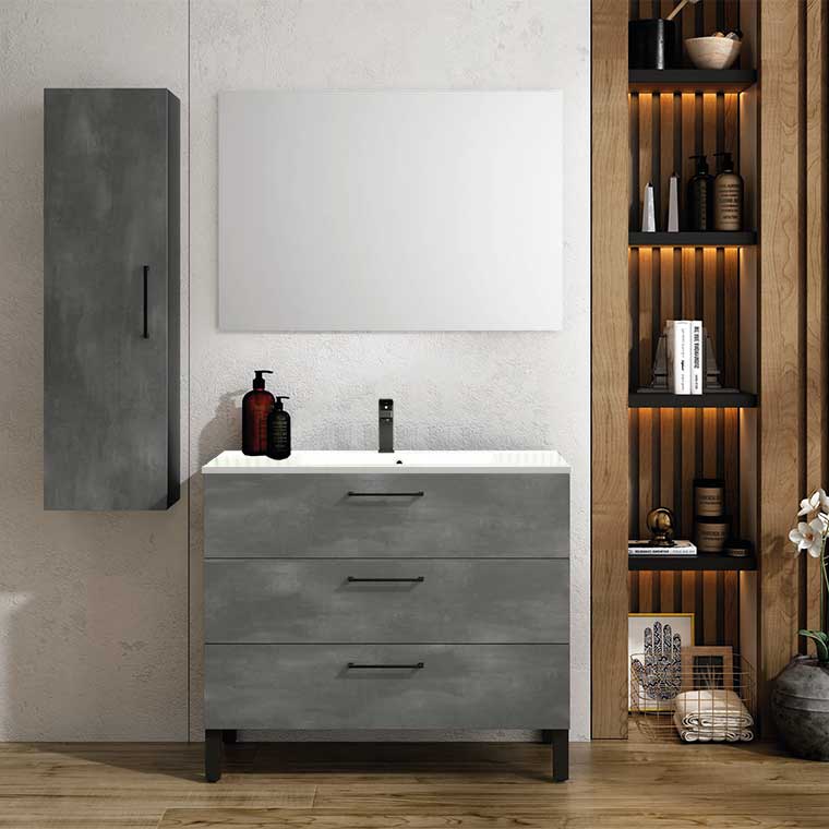 Mueble de baño Bukit 3 cajones con ruedas, 40,5 x 40,5 x 92 cm - Conforama