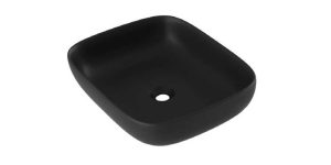 Lavabo Cerámico Sobre Encimera BIA 46×32.5×13 cm. Negro Mate