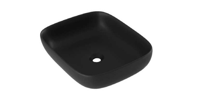 Lavabo Cerámico Sobre Encimera BIA 46x32.5x13 cm. Negro Mate