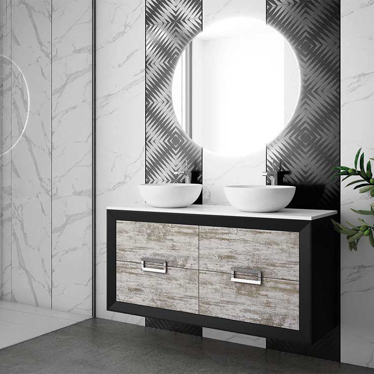 ▷ Mueble de Baño L´Gant 120 cm. 4 cajones con Lavabo Sobre Encimera, ENVÍO  GRATIS