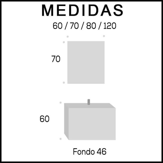 Medidas Muebles de Baño Kloe 2 Cajones Entrega Inmediata