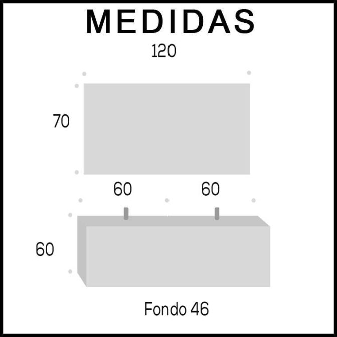 Medidas Muebles de Baño Kloe 4 Cajones Entrega Inmediata