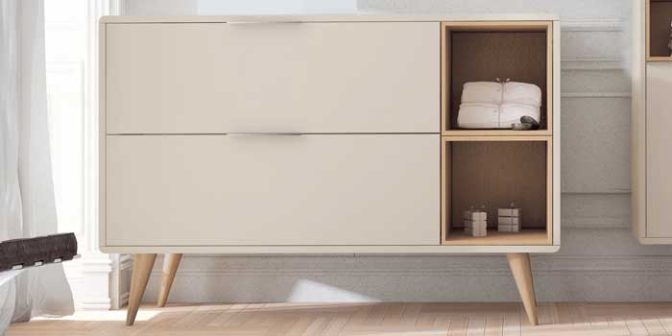 Mueble Bajo de Baño Vintass 2 Cajones, 2 Cajas con tapa