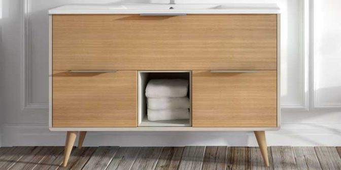 Mueble Bajo de Baño Vintass 3 Cajones y Caja Baja Central