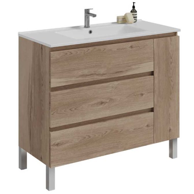 Mueble Bajo de Baño Kloe 3 Cajones, 1 Puerta Niágara