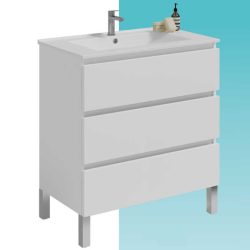 Mueble Bajo de Baño Kloe 3 Cajones Blanco Mate