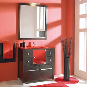 Muebles de baño de 4 cajones, 3 puertas