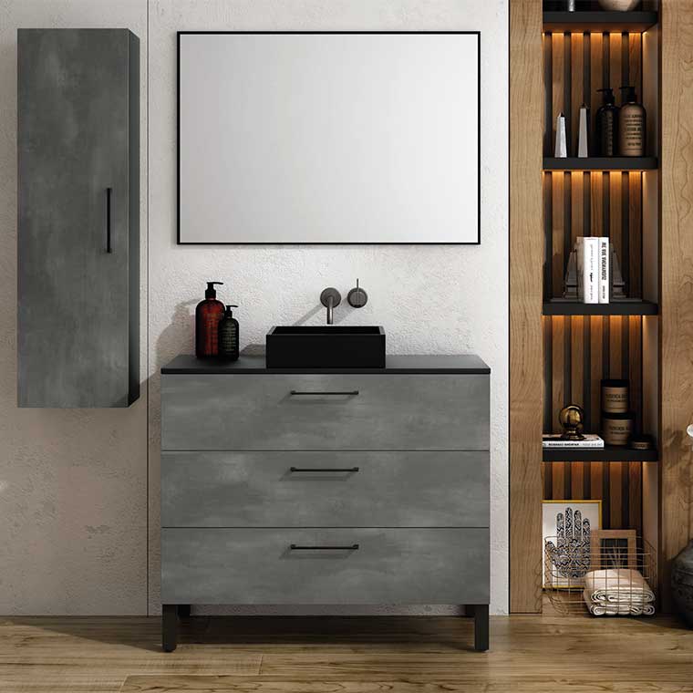 ▷ Mueble de Baño Neos 60 cm. 3 Cajones, Fondo 40 cm.