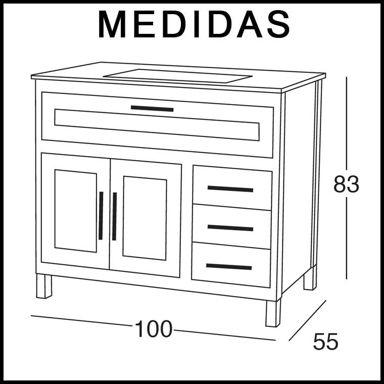 ▷ Mueble de Baño Beas 100 cm., Mudeba