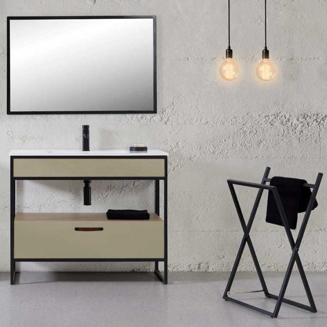 Mueble de Baño Quality 100 x 45 cm. Gris Verdoso