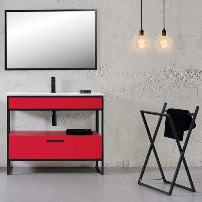Mueble de Baño Quality 100 x 45 cm. Rojo