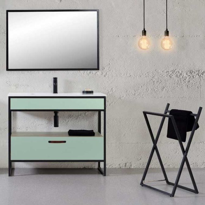 Mueble de Baño Quality 100 x 45 cm. Verde Agua Luminoso