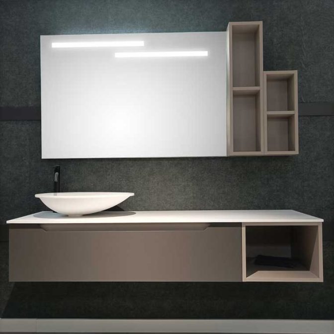 Mueble de Baño Top 160 cm. 1 Cajón, 1 Hueco, de Creaciones del Espino Un Lavabo